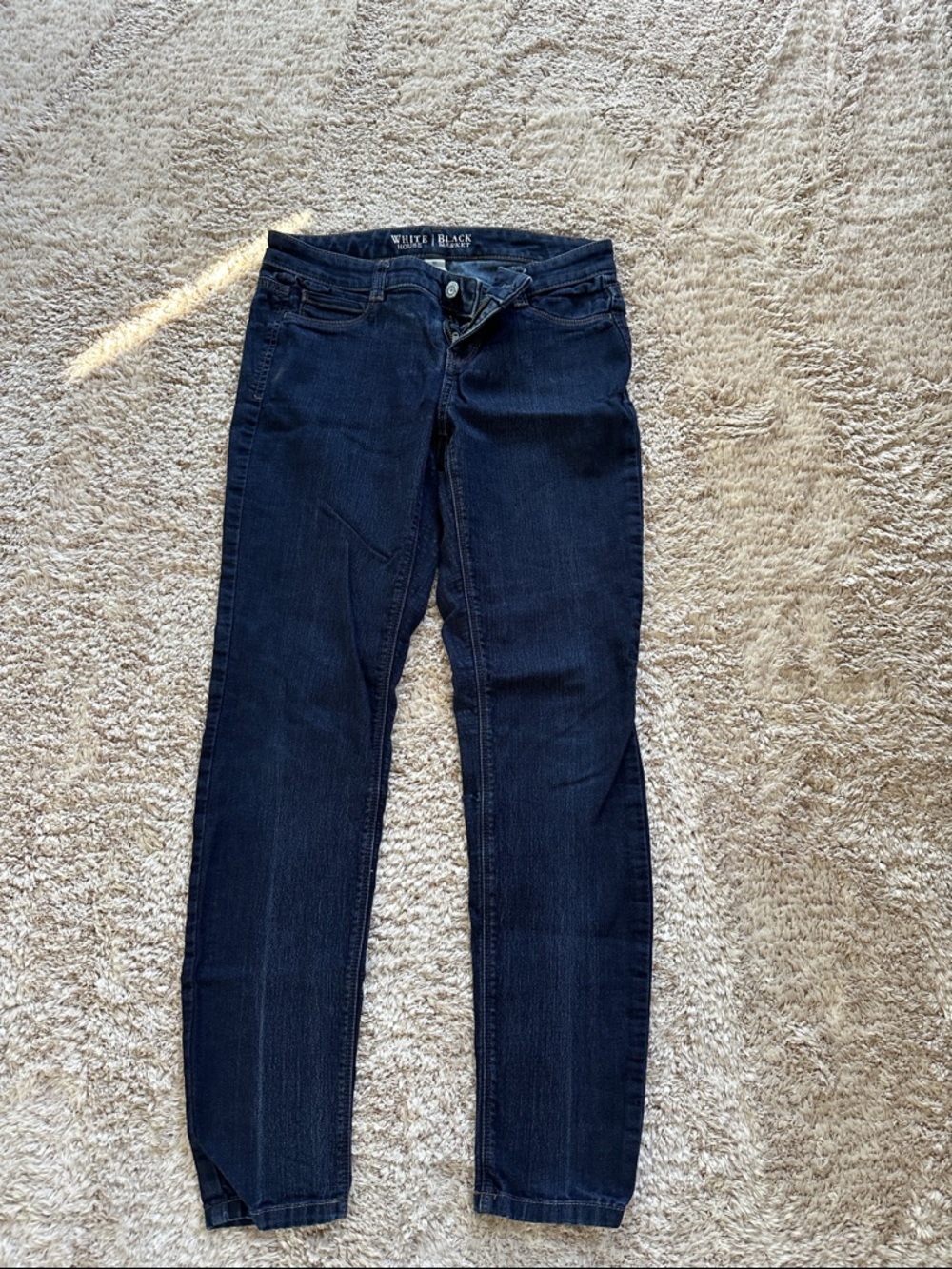White House Black Market Dark Blue Denim Cropped Skinny Leggings